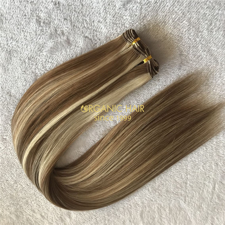 Customized 140grams P#6/22 hand-tied wefts,6wefts,11inches width for each weft A159